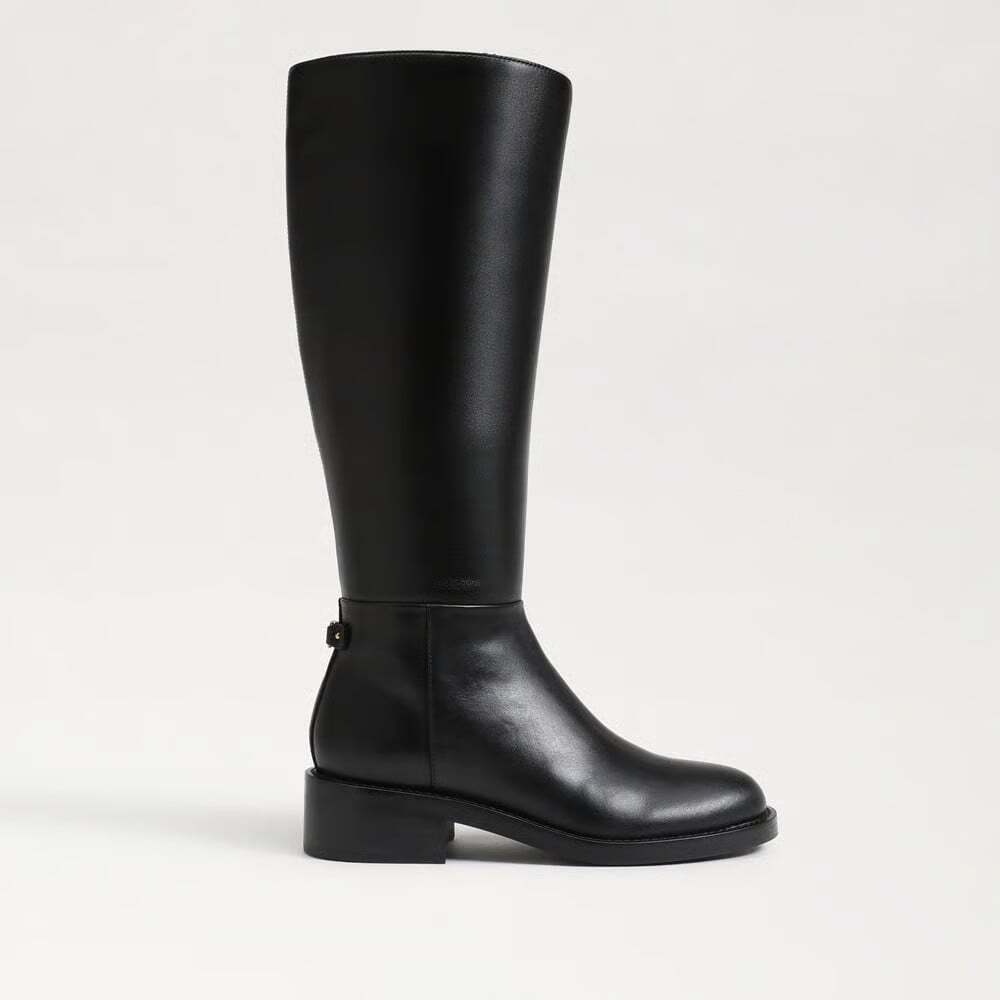 SAM EDELMAN Mable Leather Riding Boot Sz 8.5 Black Equestrian Heritage Old Money